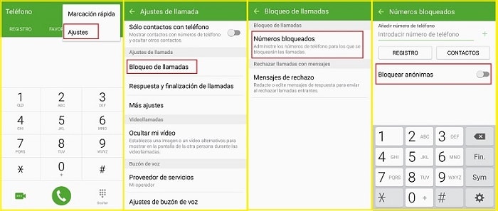 bloquear llamadas numero oculto android