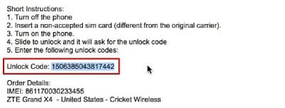 simlock o código de desbloqueo móvil